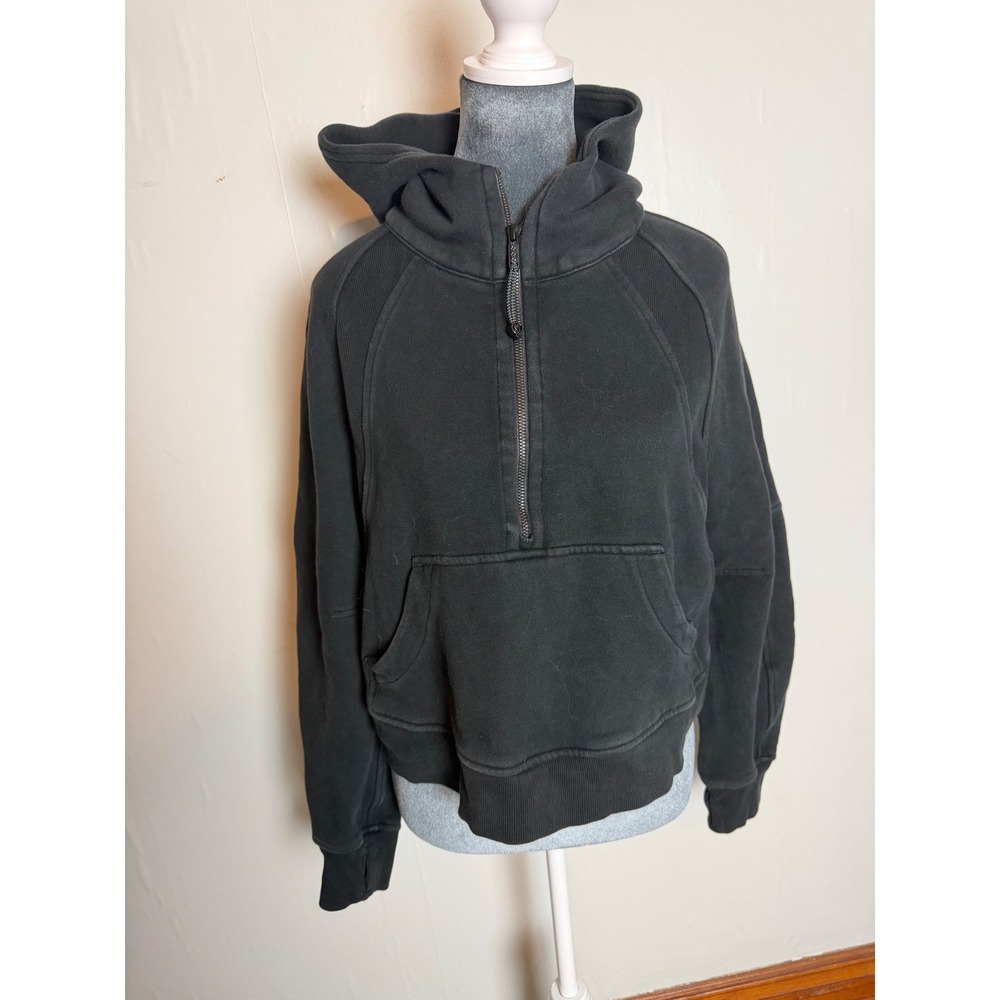 Lululemon Scuba Oversized Half-Zip Hoodie Black XS/S Cropped Sweatshirt
